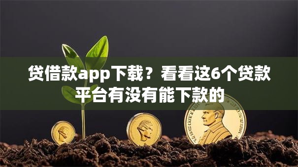 贷借款app下载？看看这6个贷款平台有没有能下款的