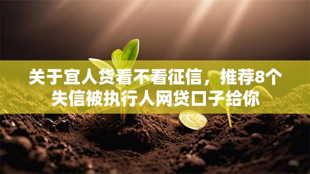 关于宜人货看不看征信，推荐8个失信被执行人网贷口子给你
