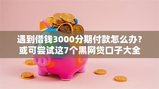 遇到借钱3000分期付款怎么办?或可尝试这7个黑网贷口子大全 遇到借钱3000分期付款怎么办?或可尝试这7个黑网贷口子大全