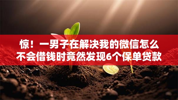 惊!一男子在解决我的微信怎么不会借钱时竟然发现6个保单贷款平台,事后分享了出来 惊!一男子在解决我的微信怎么不会借钱时竟然发现6个保单贷款平台,事后分享了出来