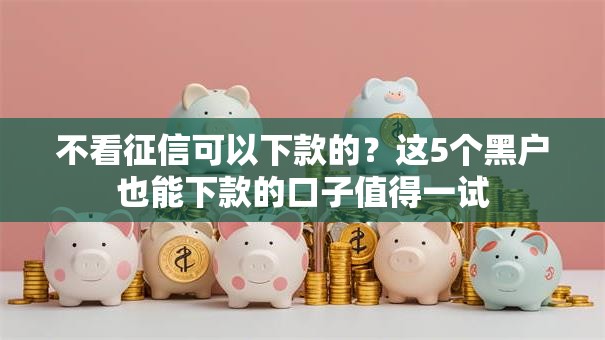 不看征信可以下款的?这5个黑户也能下款的口子值得一试 不看征信可以下款的?这5个黑户也能下款的口子值得一试