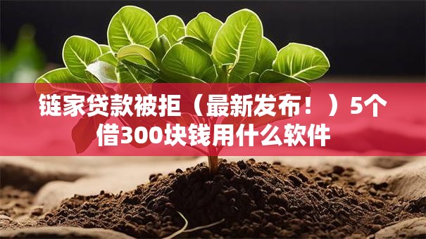 链家贷款被拒（最新发布！）5个借300块钱用什么软件