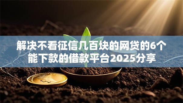 解决不看征信几百块的网贷的6个能下款的借款平台2025分享