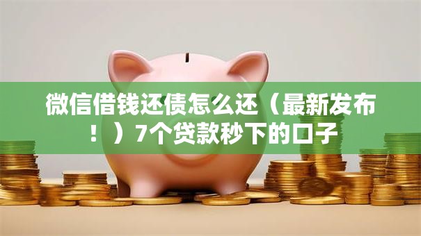 微信借钱还债怎么还（最新发布！）7个贷款秒下的口子