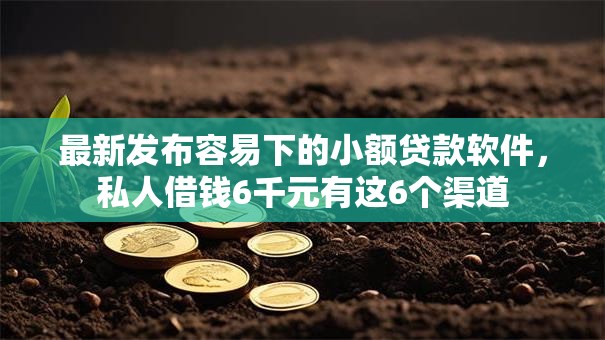 最新发布容易下的小额贷款软件，私人借钱6千元有这6个渠道