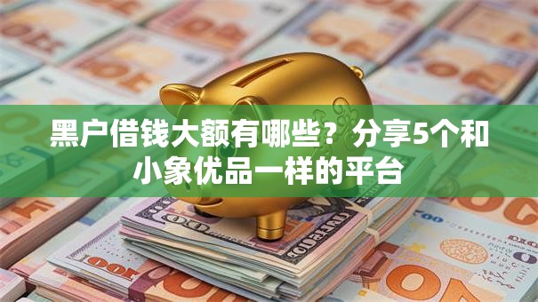 黑户借钱大额有哪些？分享5个和小象优品一样的平台