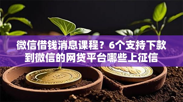 微信借钱消息课程？6个支持下款到微信的网贷平台哪些上征信