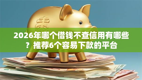 2026年哪个借钱不查信用有哪些？推荐6个容易下款的平台