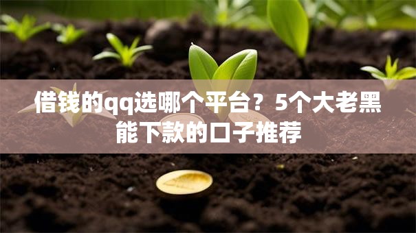 借钱的qq选哪个平台？5个大老黑能下款的口子推荐