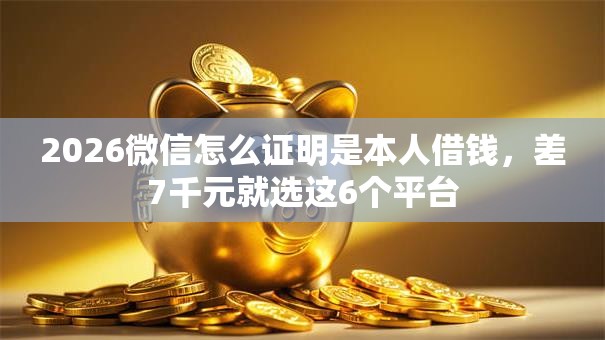 2026微信怎么证明是本人借钱,差7千元就选这6个平台 2026微信怎么证明是本人借钱,差7千元就选这6个平台