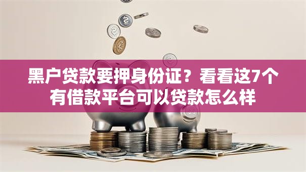 黑户贷款要押身份证？看看这7个有借款平台可以贷款怎么样