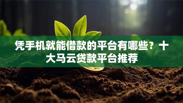 凭手机就能借款的平台有哪些?十大马云贷款平台推荐 凭手机就能借款的平台有哪些?十大马云贷款平台推荐