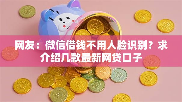 网友：微信借钱不用人脸识别？求介绍几款最新网贷口子
