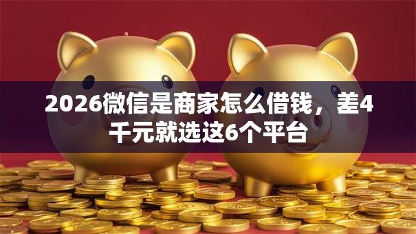 2026微信是商家怎么借钱，差4千元就选这6个平台