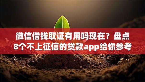 微信借钱取证有用吗现在？盘点8个不上征信的贷款app给你参考