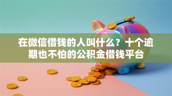 在微信借钱的人叫什么？十个逾期也不怕的公积金借钱平台
