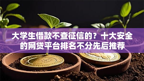 大学生借款不查征信的？十大安全的网贷平台排名不分先后推荐