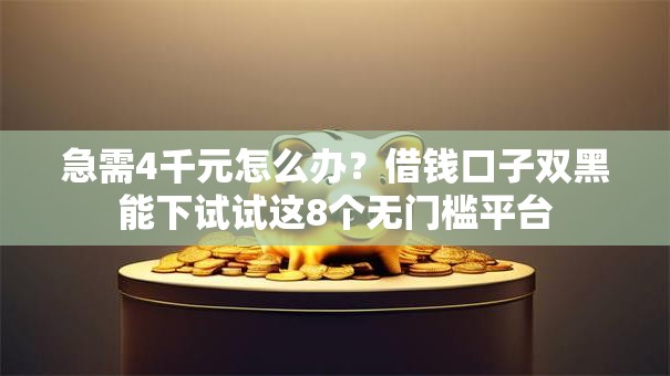 急需4千元怎么办？借钱口子双黑能下试试这8个无门槛平台