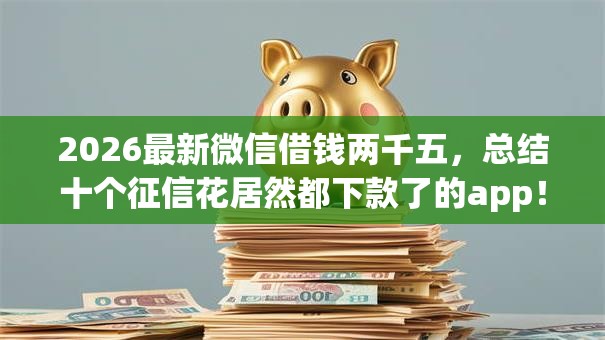 2026最新微信借钱两千五，总结十个征信花居然都下款了的app！