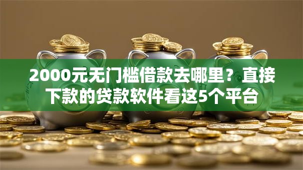 2000元无门槛借款去哪里？直接下款的贷款软件看这5个平台