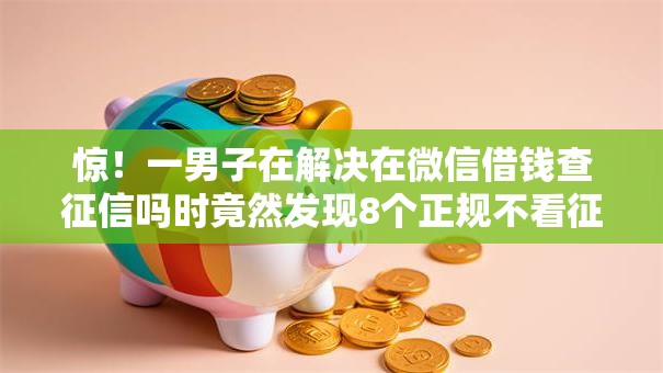 惊!一男子在解决在微信借钱查征信吗时竟然发现8个正规不看征信的小额贷款平台,事后分享了出来 惊!一男子在解决在微信借钱查征信吗时竟然发现8个正规不看征信的小额贷款平台,事后分享了出来