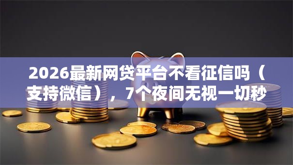 2026最新网贷平台不看征信吗（支持微信），7个夜间无视一切秒下款的高炮口子无私分享