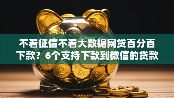 不看征信不看大数据网贷百分百下款?6个支持下款到微信的贷款平台软件 不看征信不看大数据网贷百分百下款?6个支持下款到微信的贷款平台软件