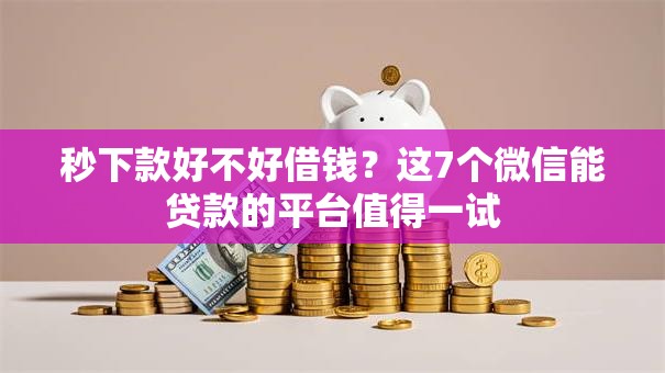 秒下款好不好借钱?这7个微信能贷款的平台值得一试 秒下款好不好借钱?这7个微信能贷款的平台值得一试