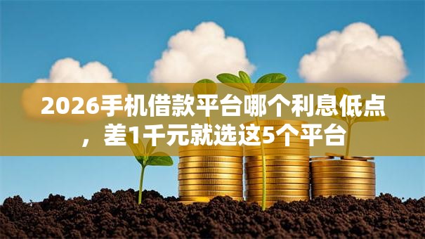 2026手机借款平台哪个利息低点，差1千元就选这5个平台