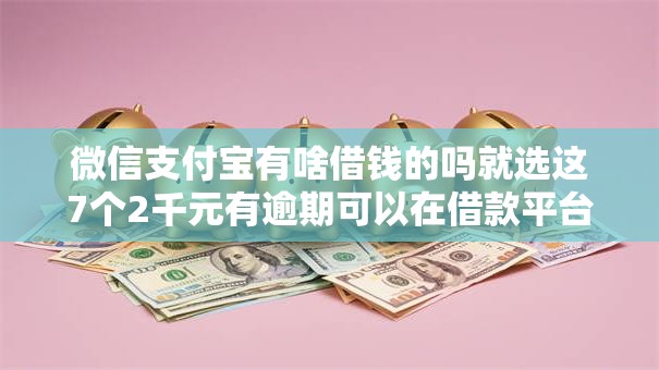 微信支付宝有啥借钱的吗就选这7个2千元有逾期可以在借款平台借钱