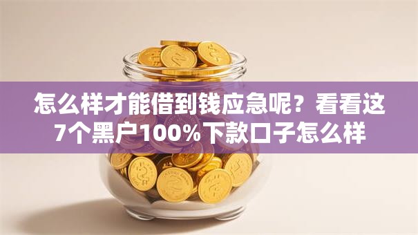 怎么样才能借到钱应急呢?看看这7个黑户100%下款口子怎么样 怎么样才能借到钱应急呢?看看这7个黑户100%下款口子怎么样