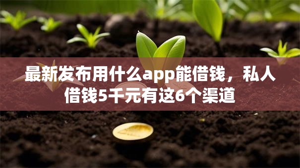 最新发布用什么app能借钱，私人借钱5千元有这6个渠道