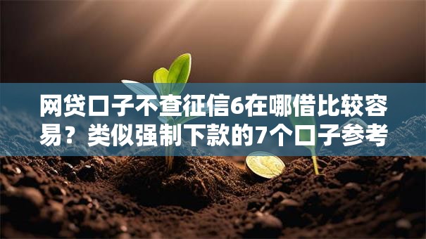 网贷口子不查征信6在哪借比较容易？类似强制下款的7个口子参考