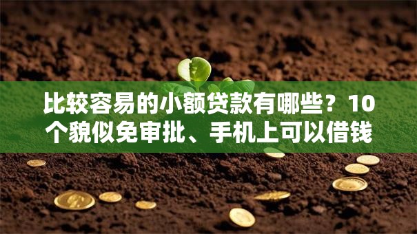 比较容易的小额贷款有哪些？10个貌似免审批、手机上可以借钱的口子合集