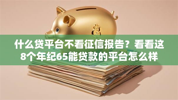 什么贷平台不看征信报告?看看这8个年纪65能贷款的平台怎么样 什么贷平台不看征信报告?看看这8个年纪65能贷款的平台怎么样
