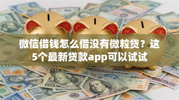 微信借钱怎么借没有微粒贷？这5个最新贷款app可以试试