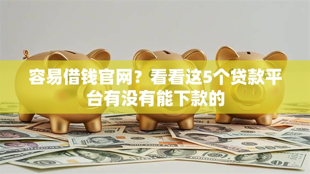 容易借钱官网？看看这5个贷款平台有没有能下款的