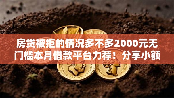 房贷被拒的情况多不多2000元无门槛本月借款平台力荐！分享小额网贷口子2000元无门槛借款