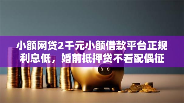 小额网贷2千元小额借款平台正规利息低，婚前抵押贷不看配偶征信的8个平台介绍