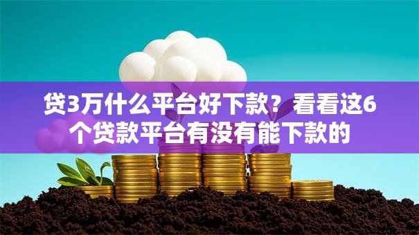 贷3万什么平台好下款？看看这6个贷款平台有没有能下款的