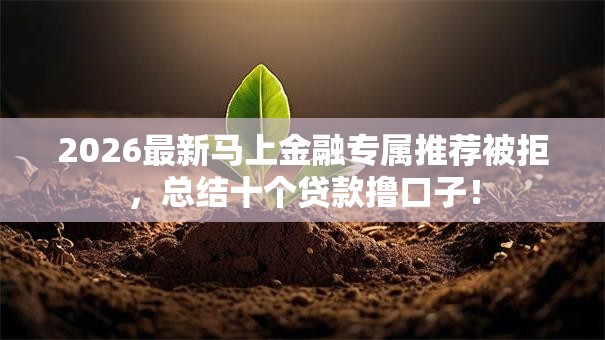 2026最新马上金融专属推荐被拒，总结十个贷款撸口子！