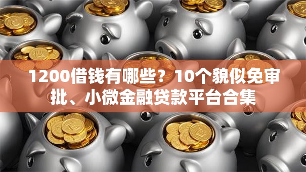 1200借钱有哪些?10个貌似免审批、小微金融贷款平台合集 1200借钱有哪些?10个貌似免审批、小微金融贷款平台合集