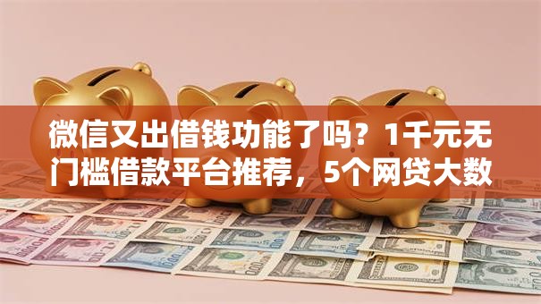 微信又出借钱功能了吗？1千元无门槛借款平台推荐，5个网贷大数据平台盘点