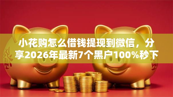 小花购怎么借钱提现到微信，分享2026年最新7个黑户100%秒下款的平台