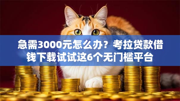 急需3000元怎么办？考拉贷款借钱下载试试这6个无门槛平台