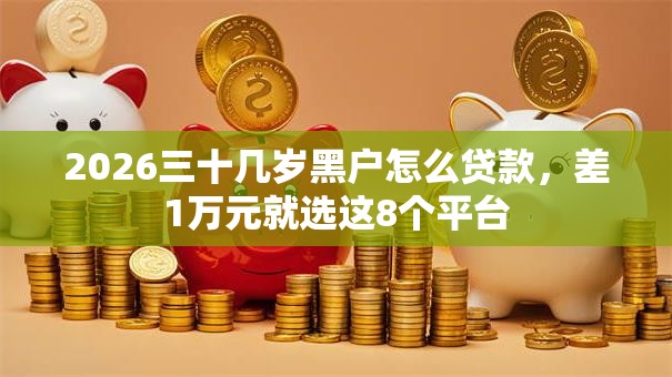 2026三十几岁黑户怎么贷款，差1万元就选这8个平台