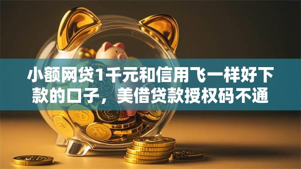 小额网贷1千元和信用飞一样好下款的口子，美借贷款授权码不通过的8个平台介绍
