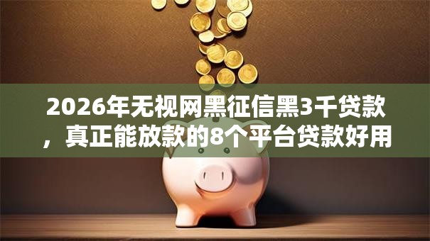 2026年无视网黑征信黑3千贷款，真正能放款的8个平台贷款好用推荐