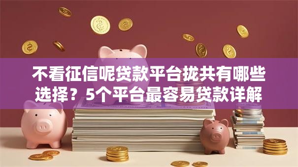 不看征信呢贷款平台拢共有哪些选择？5个平台最容易贷款详解
