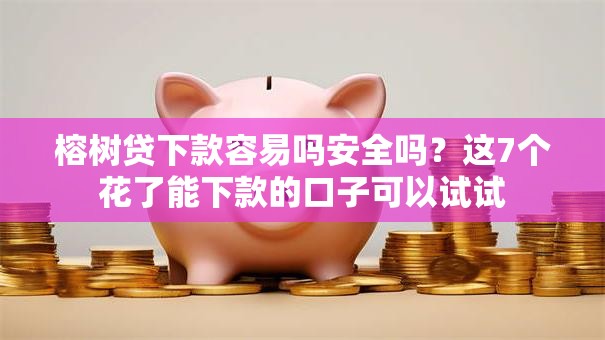 榕树贷下款容易吗安全吗？这7个花了能下款的口子可以试试